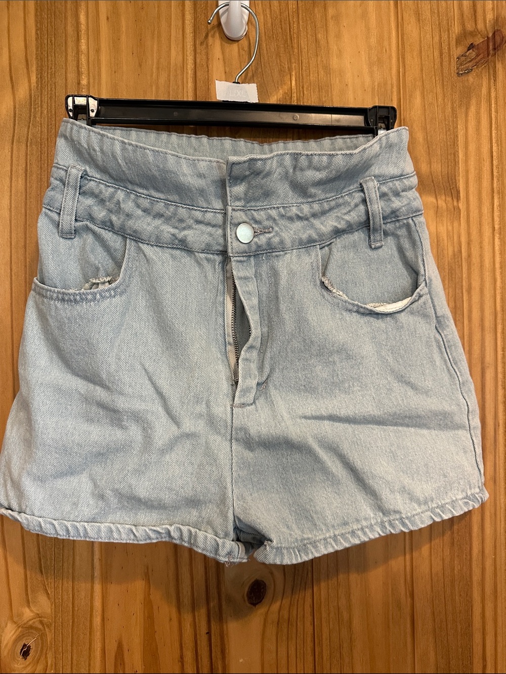 Altar'd State Light Blue High-Waist Denim Shorts